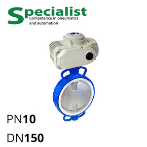 Дисковый поворотный затвор ДУ 150 нерж. межфланцевый с электроприводом SCBF-D674