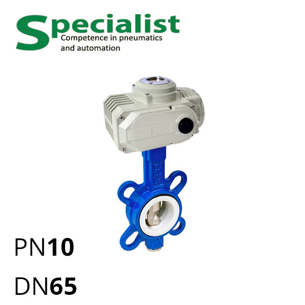 Дисковый поворотный затвор ДУ 65 нерж. межфланцевый с электроприводом SCBF-D674