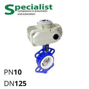 Дисковый поворотный затвор ДУ 125 нерж. межфланцевый с электроприводом SCBF-D674