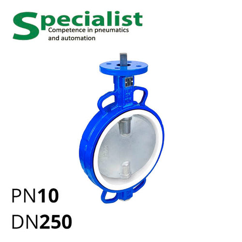 Дискова поворотна засувка ДУ 250 нержавіюча міжфланцева розбірна серії SCBF-D674