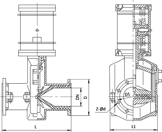 Креслення перетискного клапану 33а17р / pz674