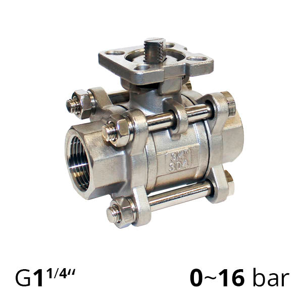 Шаровой кран 1¼″ нержавеющий PN16 DN32 с внутренней резьбой SCBV-Q611-16FC-32