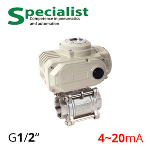 Шаровой кран 1/2" нержавеющий PN16 DN15 с регул. электроприводом SCBV-Q611