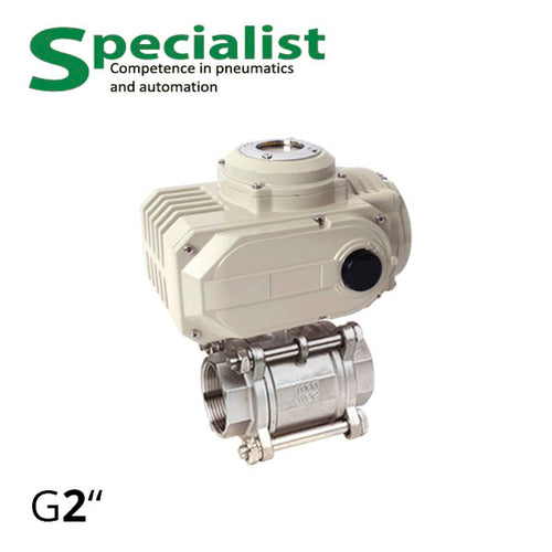 Запірний кульовий кран 2″ нержавіючий PN16 DN50 з електроприводом SCBV-Q611