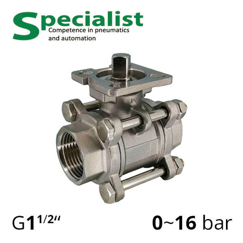 Кульовий кран 1½" нержавіючий PN16 DN40 з внутрішньою різьбою SCBV-Q611F-16FC-40
