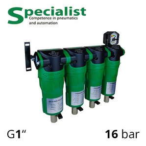 Блок підготовки повітря для компресора 1″ на 2.3 м²/хв очищення 0.01 мкм