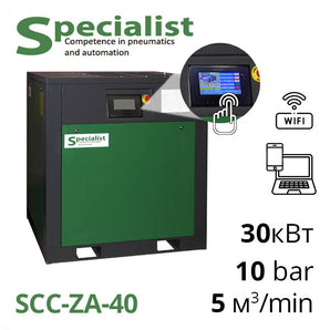 Винтовой компрессор 5000 л/мин, 10 бар, 30 кВт (SCC-ZA-40)