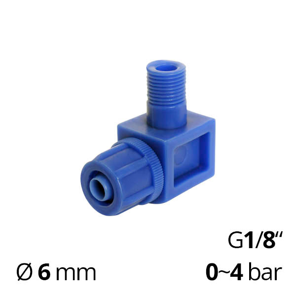 Пластиковий фітинг з накидною гайкою SF-CGCK штуцер кутовий