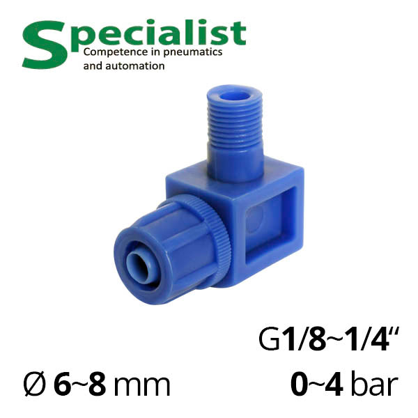 Пластиковий фітинг з накидною гайкою SF-CGCK штуцер кутовий