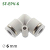 Фото Пластиковый фитинг серии SF-EPV цанговый угловой соединитель для трубок 4~16 мм