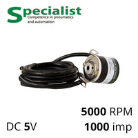 Оптический инкрементальный энкодер с полым валом SPLC-SEN-HY-38P6-L5AR-1000