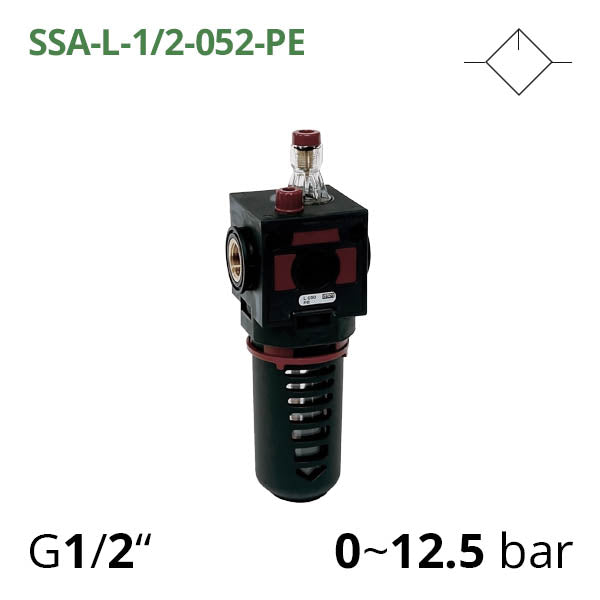 SSA-L-1/2-052-PE - Лубрикатор G1/2&quot;, 0-12.5 бар, витрата повітря 200 мл/хв AIRCOMP
