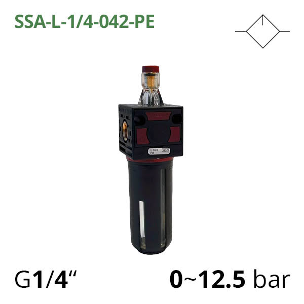 SSA-L-1/4-042-PE - Лубрикатор G1/4&quot;, 0-12.5 бар, витрата повітря 200 мл/хв AIRCOMP
