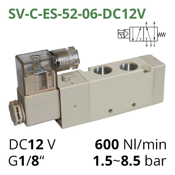 Пневмораспределители 5/2 с односторонним электропневматическим управлением серии SV-C(D, E, EL)-ES-52 