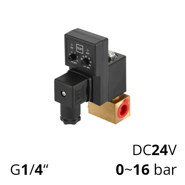 Электромагнитный клапан с таймером ДУ 1,9~4,5 мм резьба G1/4~1/2"  SV-FD-ES-22NC-AC220V-A