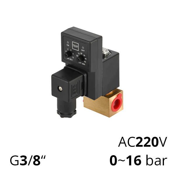 Электромагнитный клапан с таймером ДУ 1,9~4,5 мм резьба G1/4~1/2"  SV-FD-ES-22NC-AC220V-A