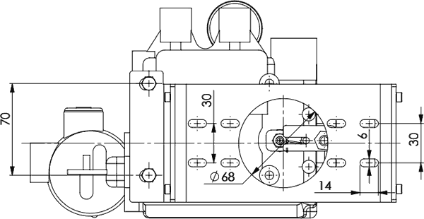 SCBF-REP-1000RD: креслення, вид знизу