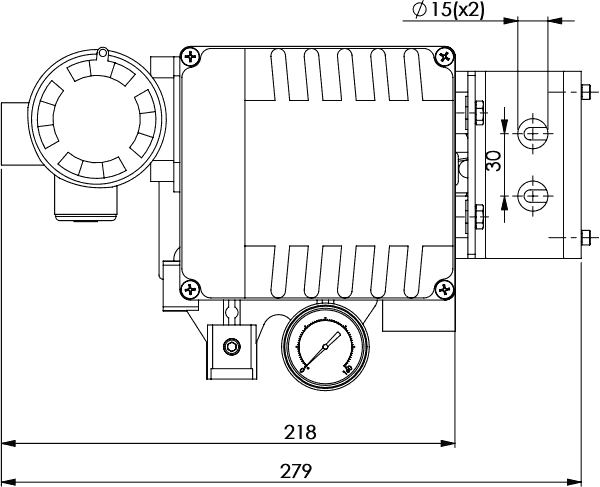 SCBF-REP-1000RD: Креслення розмірів, вид згори