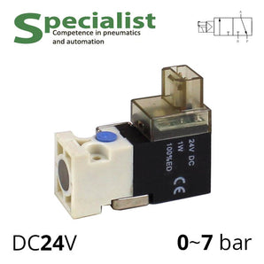 Пневморозподільник 3/2 з електромагнітним управлінням мініатюрний