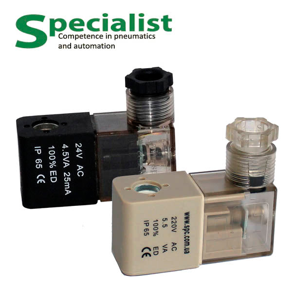 Електромагнітна котушка 220в, 24в, 12в IP65 серії SV-COIL для пневморозподільників