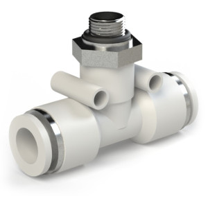 SF-EPB series plastic collet fitting T-shaped tee with thread