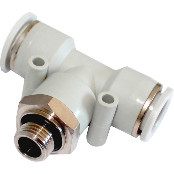 SF-EPB series plastic collet fitting T-shaped tee with thread
