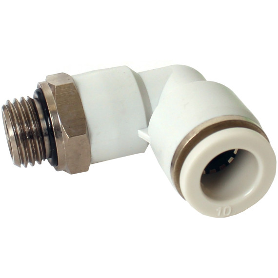 SF-EPL series plastic collet fitting angle connector with external thread