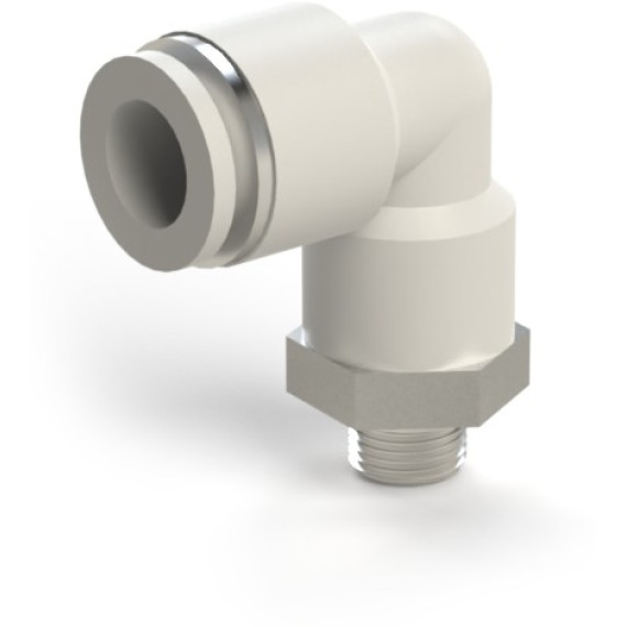 SF-EPL series plastic collet fitting angle connector with external thread