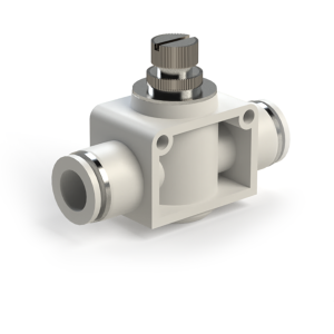 Plastic pneumatic chokes with a non-return valve of the SF-ESA series