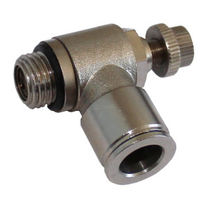 Angular pneumothrottle SF-MSL with non-return valve, metal