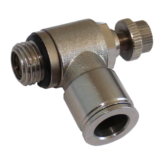 Angular pneumothrottle SF-MSL with non-return valve, metal