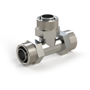 Metal fittings with SF-NPE union nut