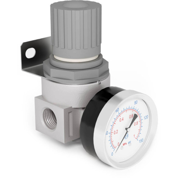 Air pressure regulator with pressure gauge 1/4″~1/2″, 10 bar, up to 1400 l/min (SA-RM series)