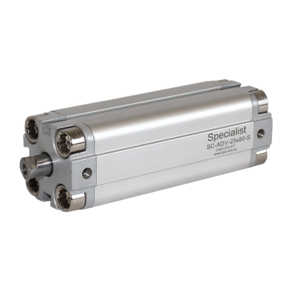 Compact short-stroke pneumatic cylinder of the SC-ADV series