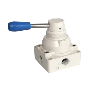 Pneumatic distributors 4/3 of the SV-J-H series with a handle for manual control
