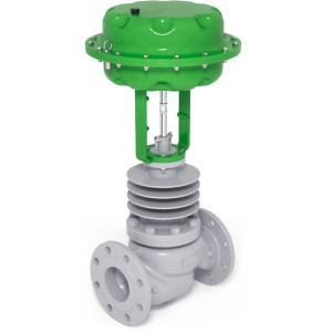 Shut-off valve for steam DU 100 PN25 with pneumatic drive