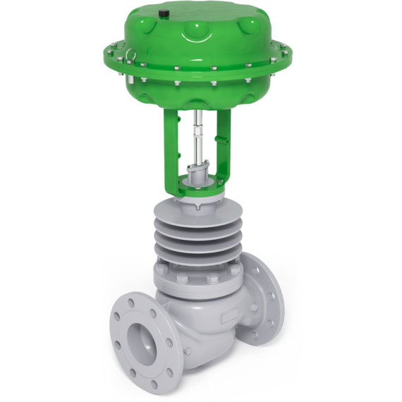 Shut-off valve for steam DU 100 PN25 with pneumatic drive
