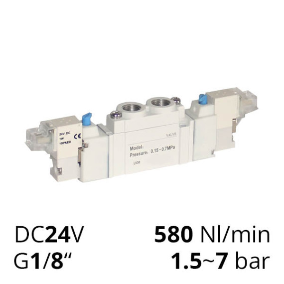 Pneumatic distributor 5/2 with electromagnetic control analog SMC SY5220