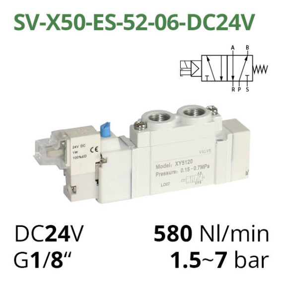 Pneumatic distributor 5/2 with electromagnetic control analog SMC SY5120