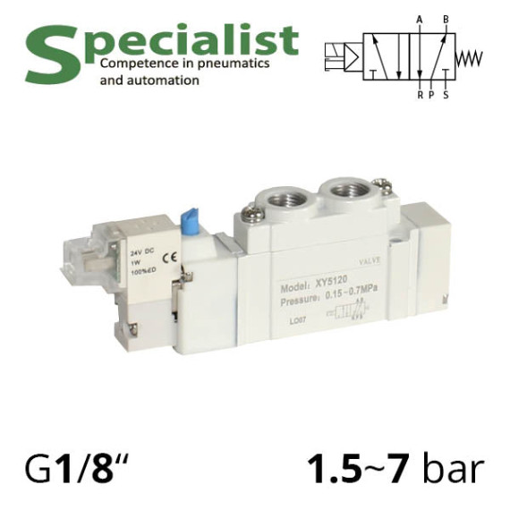 Pneumatic distributor 5/2 with electromagnetic control analog SMC SY5120