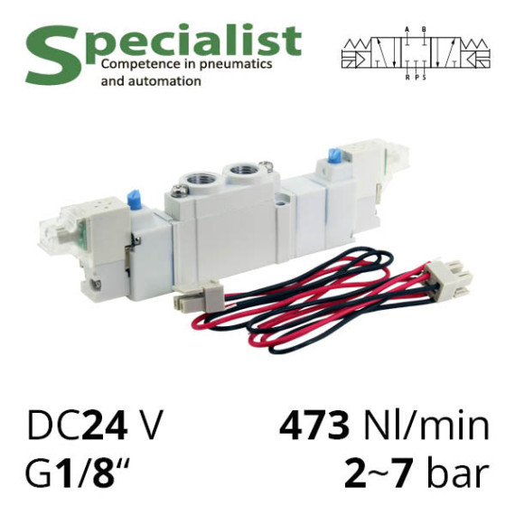 Pneumatic distributor 5/3 with electromagnetic control analog SMC SY5320