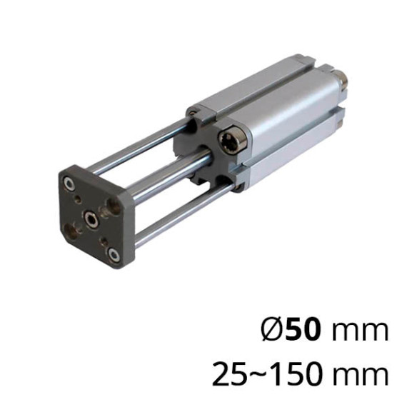 Double-action SC-ADR pneumatic cylinder with counter-rotating platform