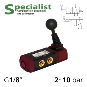 Pneumatic distributors 3/2 Aircomp with mechanical element L9