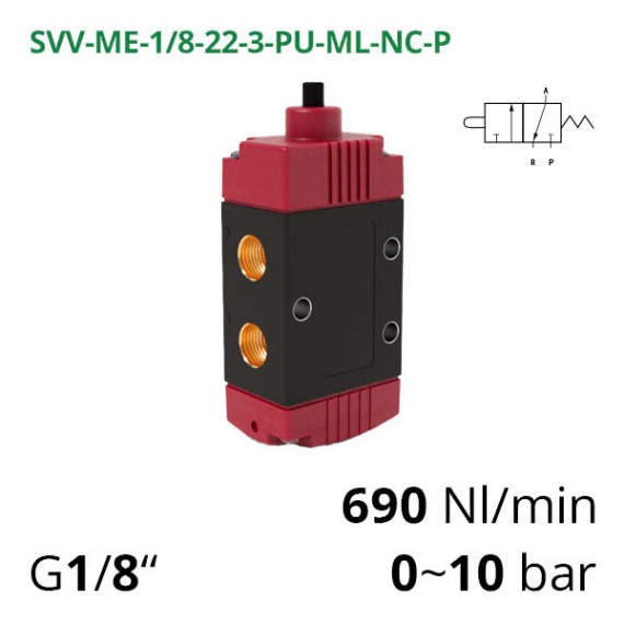 Micro pneumatic distributors 3/2 series 120 Aircomp without fixation
