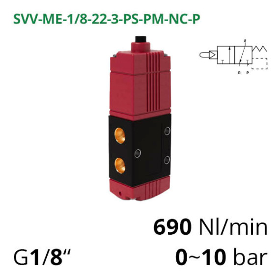 Micro pneumatic distributors 3/2 series 120 Aircomp without fixation