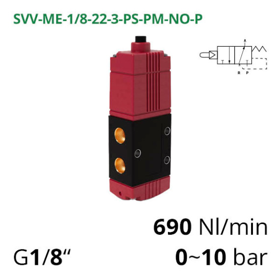 Micro pneumatic distributors 3/2 series 120 Aircomp without fixation