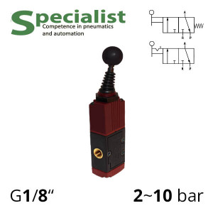 Pneumatic distributors 3/2 Aircomp with mechanical element LV