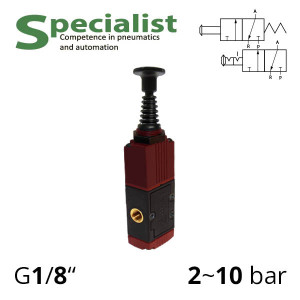 Pneumatic distributors 3/2 Aircomp with mechanical element TA