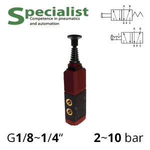 Pneumatic distributors 5/2 Aircomp with mechanical element TA