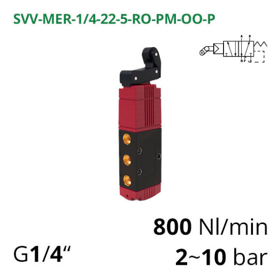 Pneumatic distributors 5/2 Aircomp with various mechanical and manual controls
